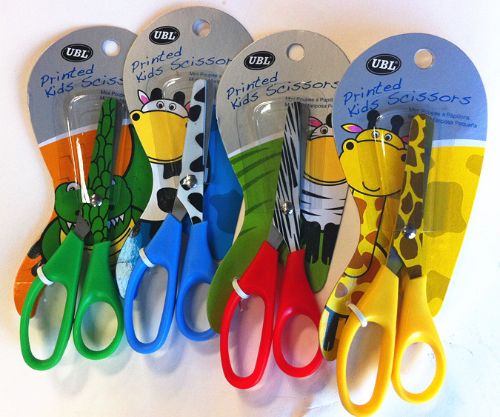 Kids Printed Animal Scissors (Set Of 4 Assorted)