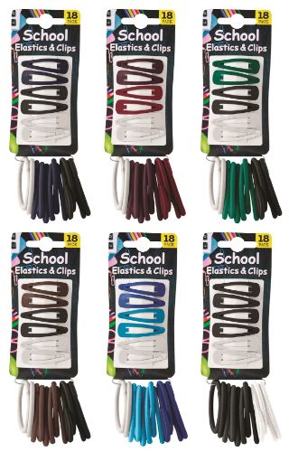 Hair Elastic With Clips (6 Packs)