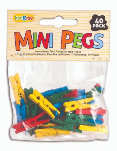 Coloured Craft Pegs - Mini (120pcs)