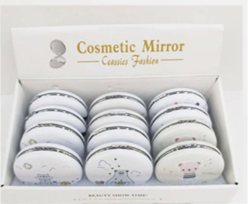 Cosmetic Mirror - 7cm Bear (Set Of 12 Assorted)