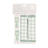 Harness Covers & Pram Pegs - Gingham Sage - All4Ella
