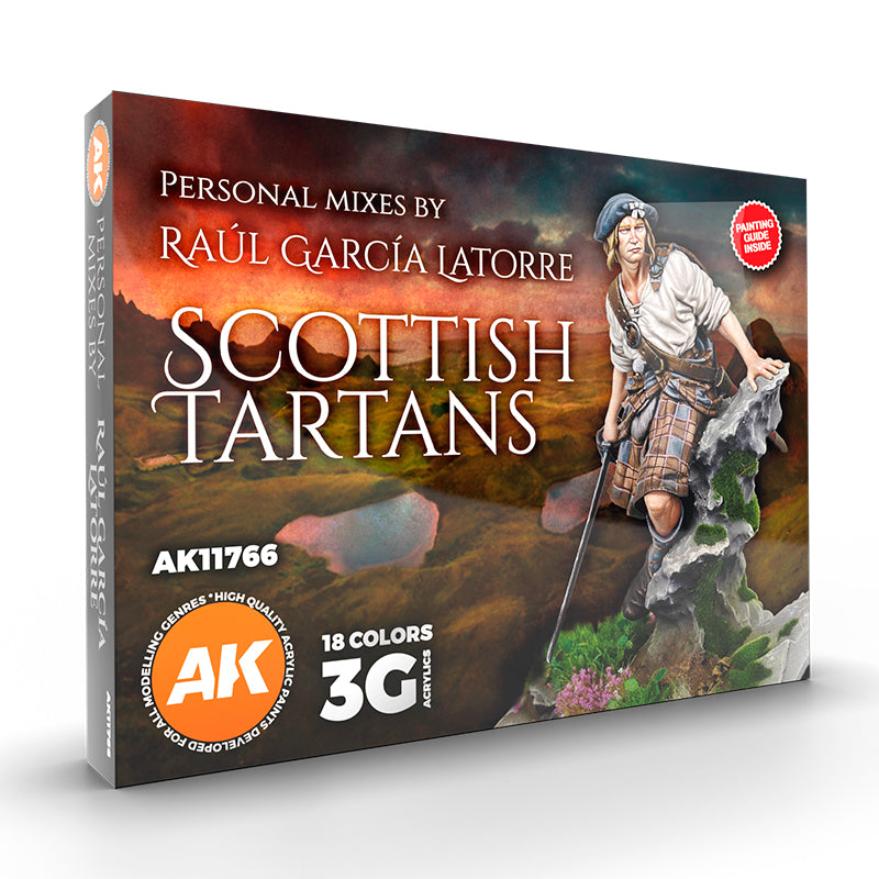 AK Interactive - 3 Gen Sets - Scottish Tartans - Signature Set By Raúl García