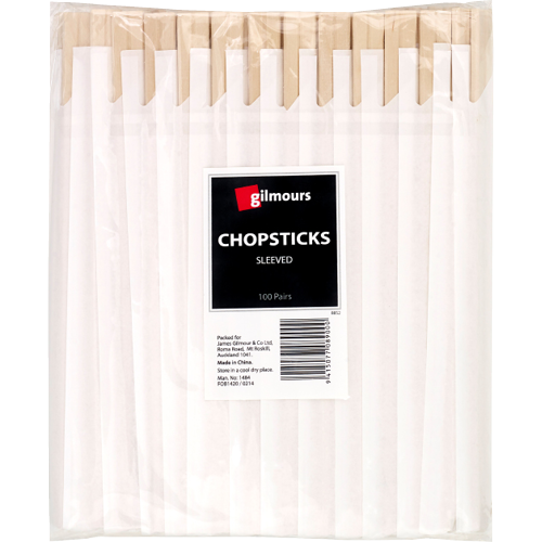 Gilmours Paper Wrapped Chopsticks 100pk