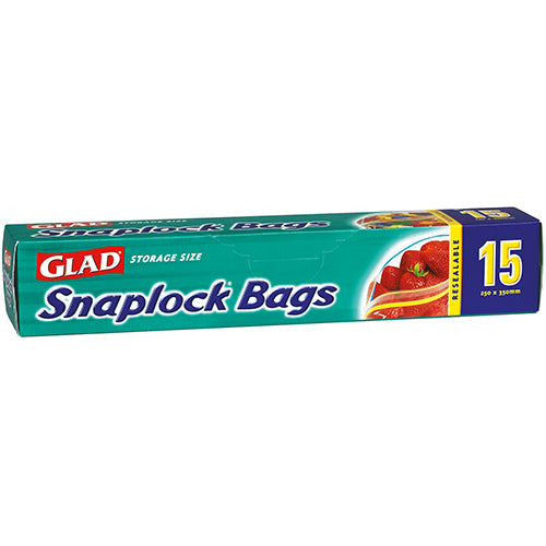 Glad Snap Lock Storage Bags 260 x 380mm 15pk