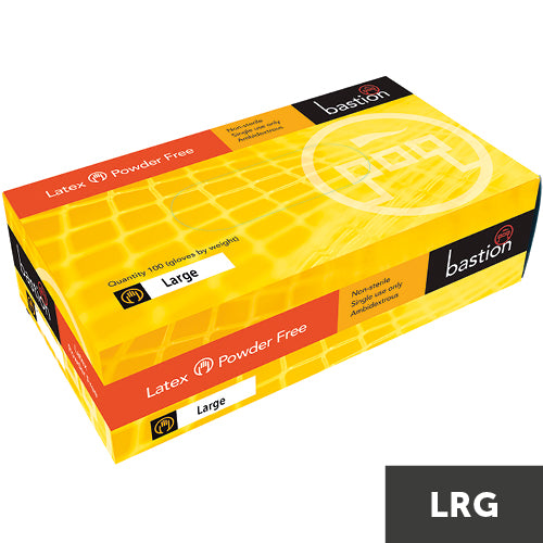 Bastion Powder Free Latex Large Gloves