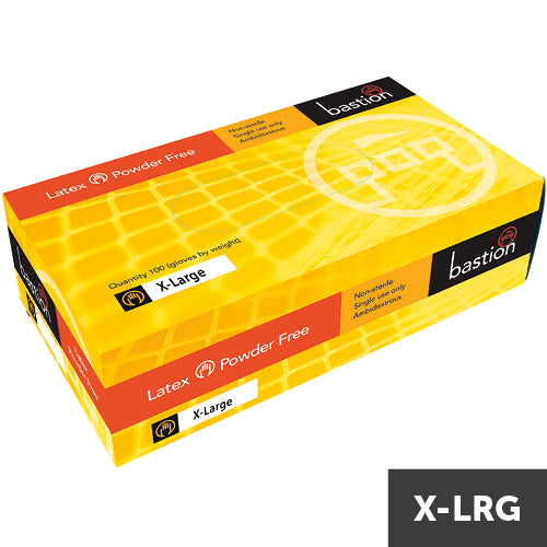 Bastion Latex Powder Free X-Large Gloves 100pk