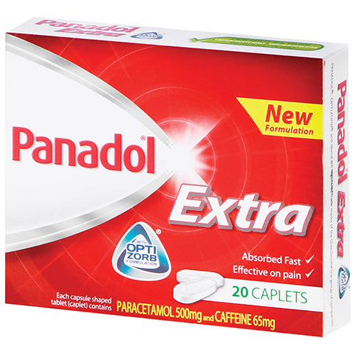 Panadol Extra Paracetamol 500mg Caffeine 65mg Caplets 20pk