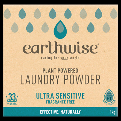 Earthwise Ultra Sensitive Fragrance Free Plant Powered Laundry Powder 1kg
