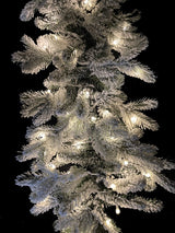 Christmas Garland - 200 cm Snowy Garland with Warm LED