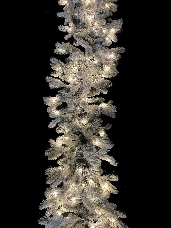 Christmas Garland - 200 cm Snowy Garland with Warm LED