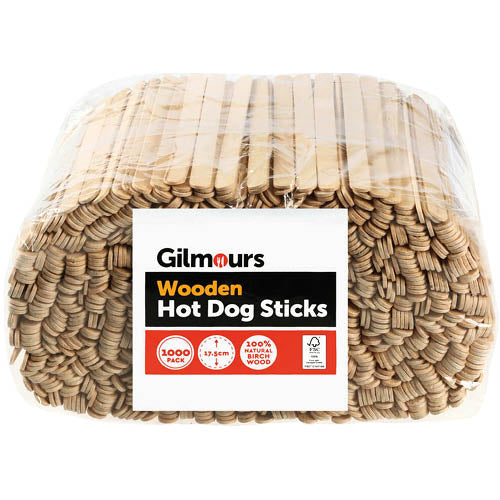 Gilmours Hot Dog Sticks Wooden 1000pk