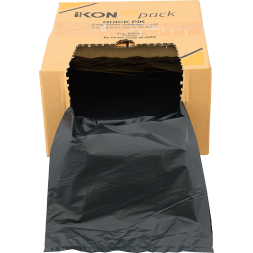 Ikon Rubbish Bags Black 82L 812x950mm 100pk
