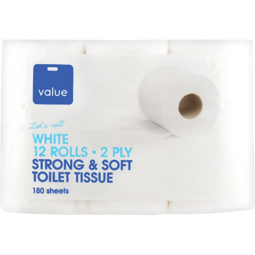 Value White 2ply Toilet Tissue 12pk