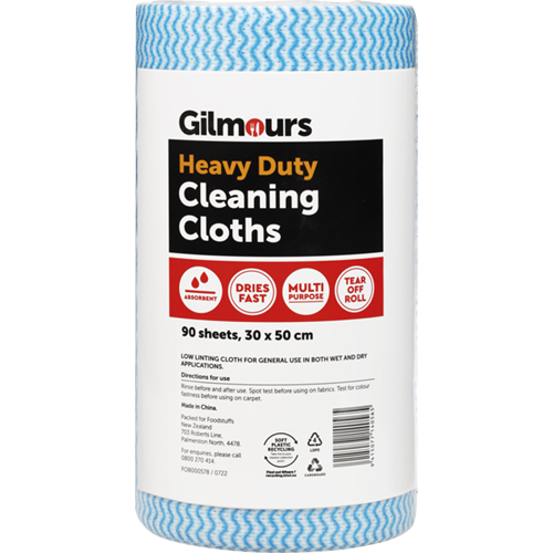 Gilmours Heavy Duty Cleaning Cloths 70GSM 30x50cm 90pk