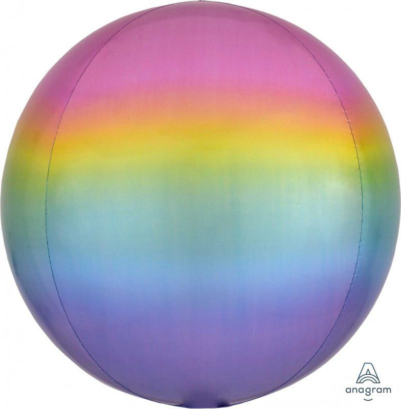 Large pastel ombre foil balloon, 38cm x 40cm, perfect for celebrations and decorations.