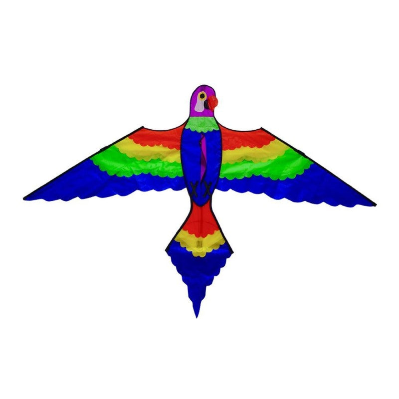 Vibrant parrot-shaped kids kite, 150 x 96 cm, lightweight, durable, perfect for outdoor fun and easy flying.