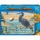 Jigsaw puzzle featuring New Zealand birds, designed by Ned Barraud, 300XL pieces, eco-friendly, 343mm x 496mm.