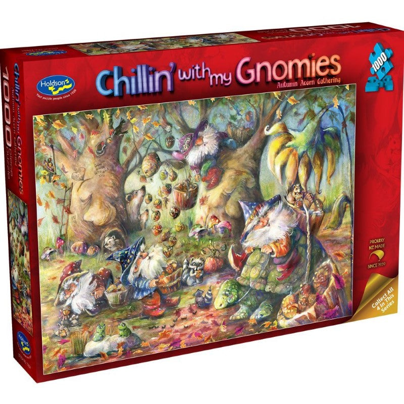 Puzzle - Chillin' with my Gnomies, 1000pc (Autumn Acorn Gathering)