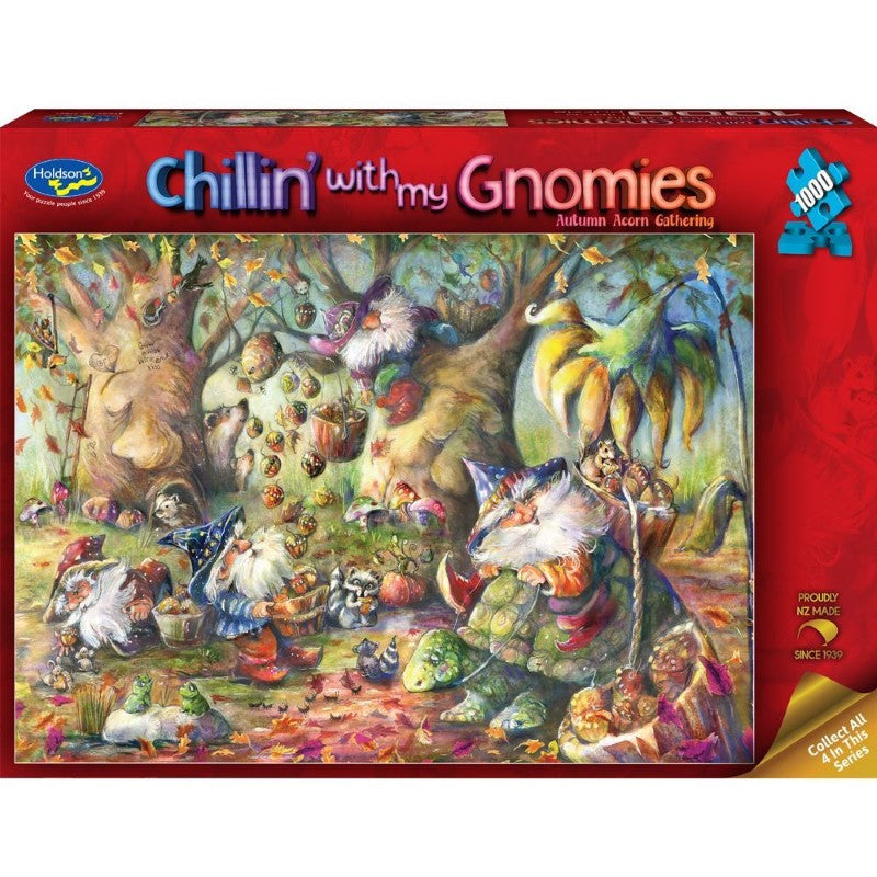 Puzzle - Chillin' with my Gnomies, 1000pc (Autumn Acorn Gathering)