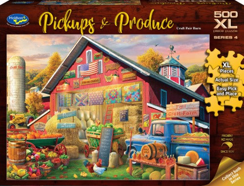 Jigsaw Puzzle - Pickups & Produce S4 Craft Fair Barn (500 XL Piece)