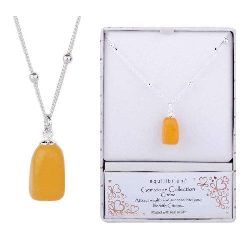 Equilibrium Citrine Gemstone Necklace