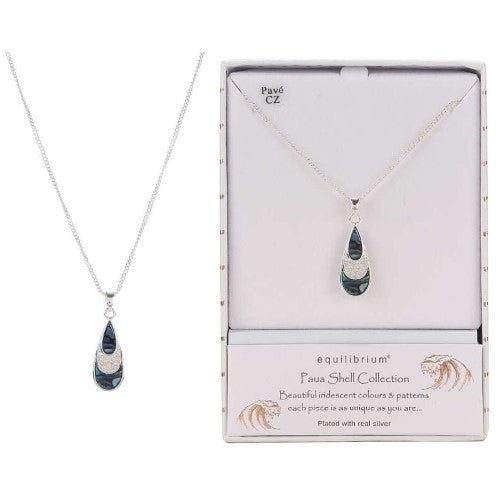 Equilibrium Paua Shell Teardrop Necklace
