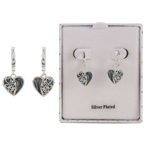 Equilibrium Paua Shell Heart Earrings