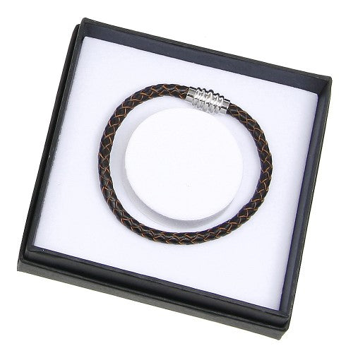 Equilibrium Men Leather Brown Bracelet