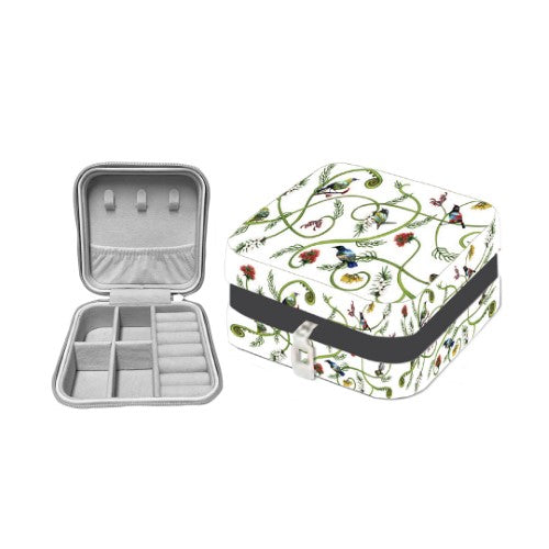 Sophie Blokker Kiwiana Jewellery Box with black lining - Birds & Flora