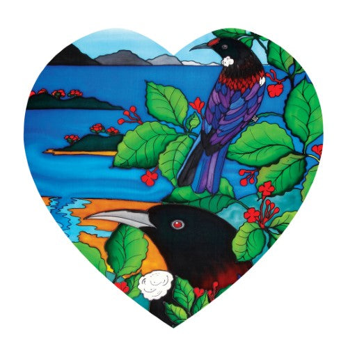 Jo May Kiwiana Ceramic Heart Wall Hanging  - Tui