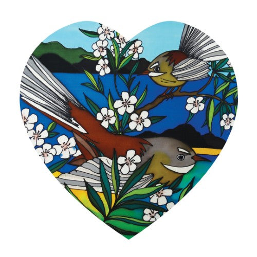 Jo May Kiwiana Ceramic Heart Wall Hanging  - Fantail