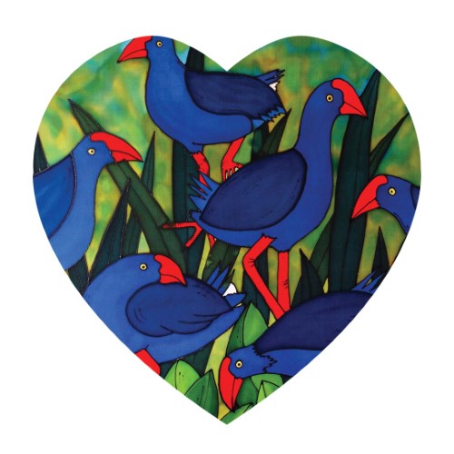 Jo May Kiwiana 3D Textured Ceramic Heart Wall Hanging - Pukeko