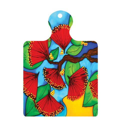 Jo May Kiwiana Ceramic Trivet / Wall hanging  - Pohutukawa