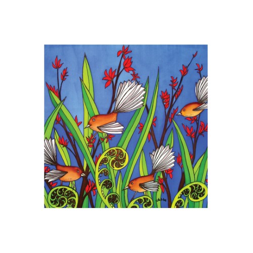 Jo May Kiwiana 3D Textured Square Ceramic Tile / Wall hanging  - Fantails