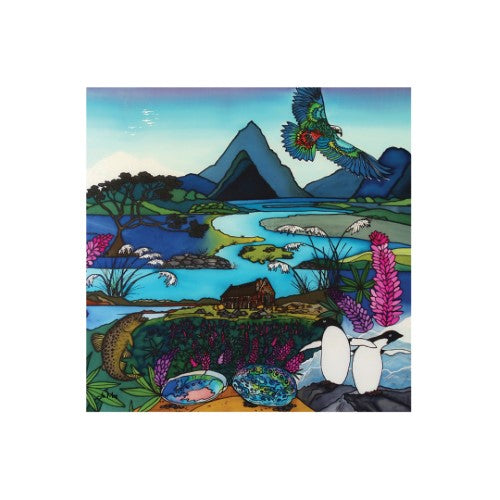 Jo May Kiwiana Square Ceramic Tile / Wall hanging  - South Island