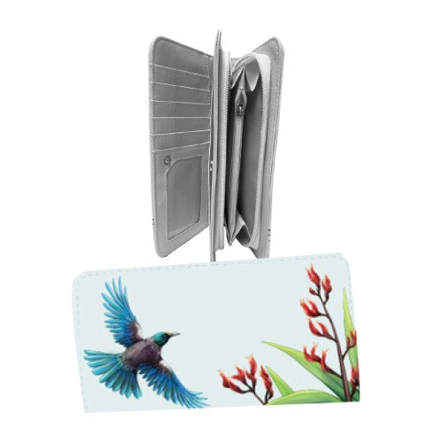 Sophie Blokker Kiwiana Wallet Material with black lining - Tui in Flight