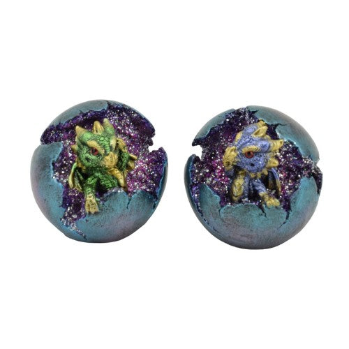 Ornament - Set of 2 Dragon Geode Green and Blue
