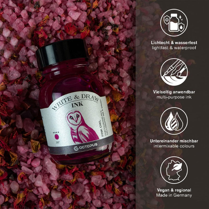 Octopus Fluids Write and Draw Ink 397 Pink Owl 50ml