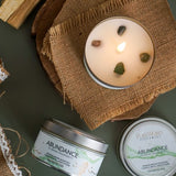 Abundance Sandalwood with Jade Crystal Energy Candle 80gm