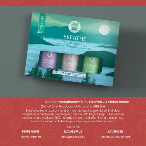 Breathe Essential Oil - Pack of 3 -  5ml Gift Pack