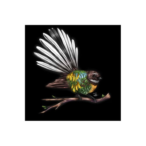 Sophie Blokker Kiwiana LED Canvas  - Fantail