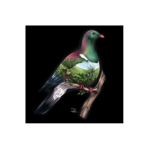 Sophie Blokker Kiwiana LED Canvas  - Wood Pigeon