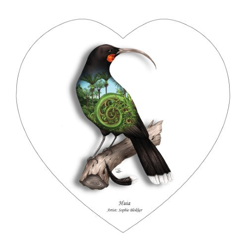 Sophie Blokker Kiwiana Ceramic Heart Wall Hanging  - Huia