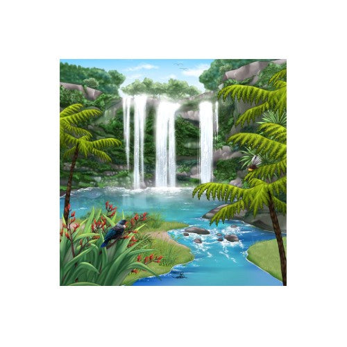 Sophie Blokker Kiwiana 3D Square Ceramic Tile / Wall hanging  - Whangarei Falls