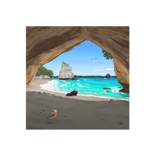 Sophie Blokker Kiwiana 3D Square Ceramic Tile / Wall hanging  - Cathedral Cove