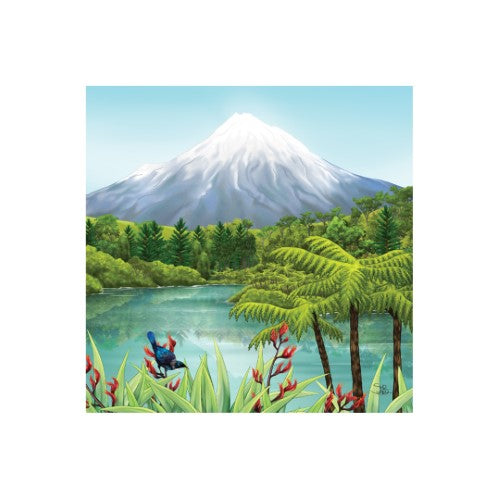 Sophie Blokker Kiwiana 3D Square Ceramic Tile / Wall hanging  - Mt Taranaki