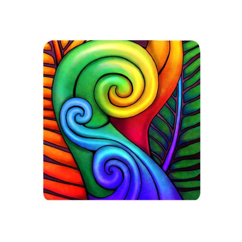 Sophie Blokker Kiwiana 3D Textured Square Ceramic Tile / Wall hanging  - Koru