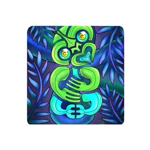 Sophie Blokker Kiwiana 3D Textured Square Ceramic Tile / Wall hanging  - Tiki