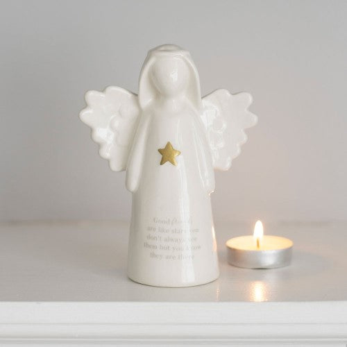 Good Friends Sentiment Ceramic Angel Ornament