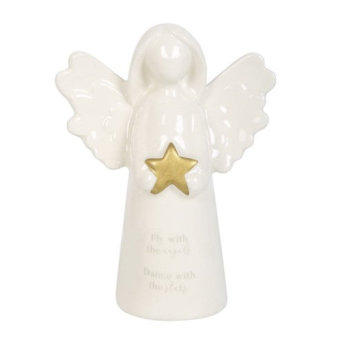Fly with The Angels Sentiment Ceramic Angel Ornament